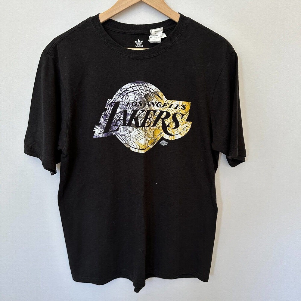 Los Angeles Lakers Adidas‎ Shirt Size Medium Black Short Sleeve Top Tee 2013 LA
